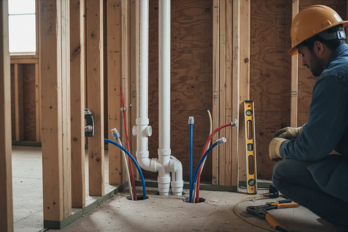 Drain and supply rough-in during Sump Pump Repair in Telogia